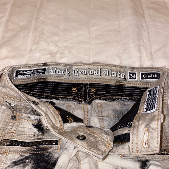 Rock Revival Moto Jeans Cladelle Size 24 New without Tags Exc Condition - Picture 9 of 16
